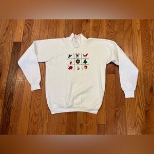 Vintage Grandma Ugly Christmas Sweater Granny Sweatshirt Large 80s Bonworth